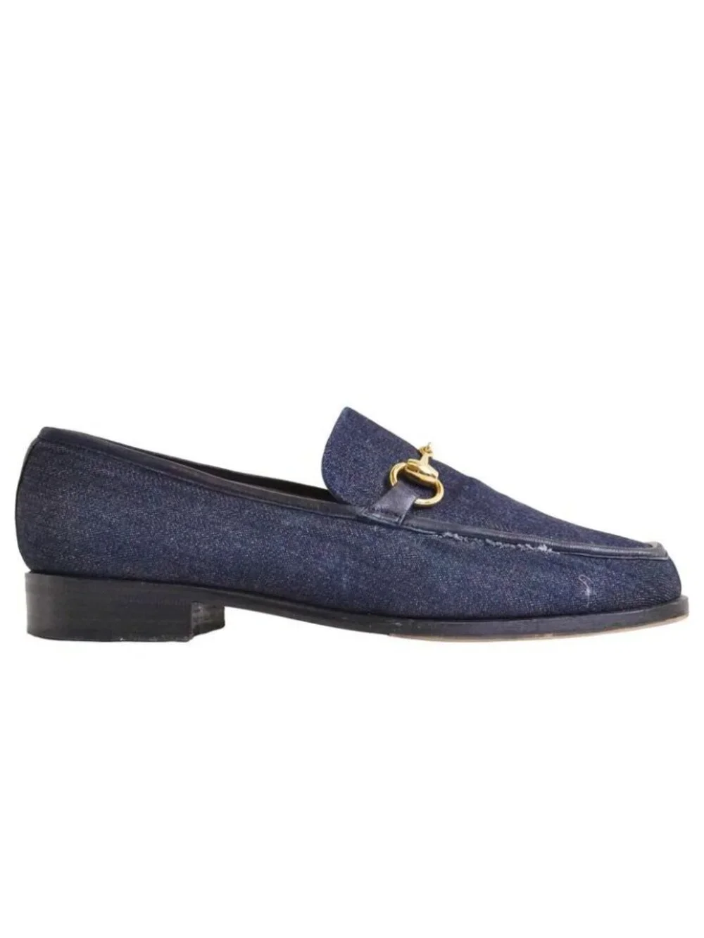Gucci Vintage Loafers Moccasins Denim Horsebit - Picture 6 of 9